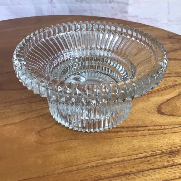 Vintage Indiana Glass Reflections Diamond Point Reversible Candle Holder Pair - Picture 7 of 9